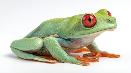 Obraz premium Close-up of a vibrant red-eyed tree frog