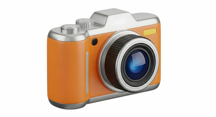 Fototapeta premium Colorful Retro Style Digital Camera Including Lens Flash and Buttons for Photography Enthusiasts