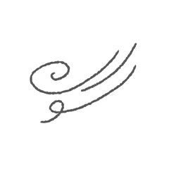 ゆるい手描きお天気イラスト　風