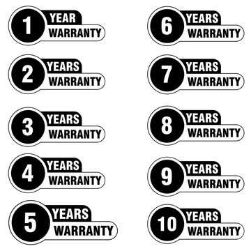 1 to 10 year warranty label_Guarantee badge sticker for product protection.
