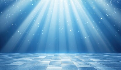 Empty stage bathed in soft, radiant light