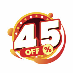 Colorful and dynamic discount graphic with bold typography and circular badge in red and yellow. Perfect for flash sale banners, ecommerce ads, special offers, and promo visuals.