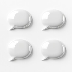 Four blank speech bubbles on a white background
