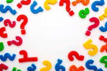 Naklejka premium Vibrant array of question and punctuation marks