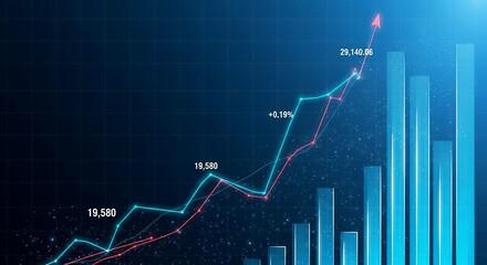 Graphs and Charts Displaying Growth Finance and Business Success