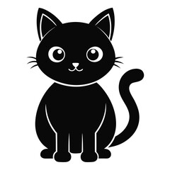 The Cat Silhouette vector icon on a white background