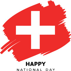 Obraz premium Switzerland flag icon, happy national day