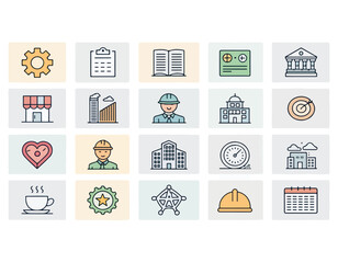 real estate icons set