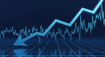 Naklejka premium Arrow Decline Economic Recession Crisis Downturn Stock Market Failure