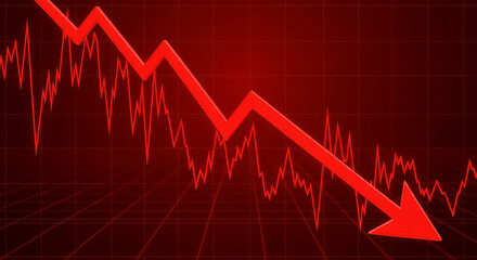 Red Arrow Stock Market Crash Decline Recession Downturn Fall