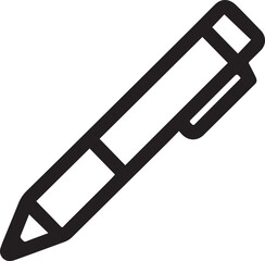 Black and White Stylus Pen Icon Graphic Design Element Simple Line Art Illustration for Website Mobile App User Interface Design Background