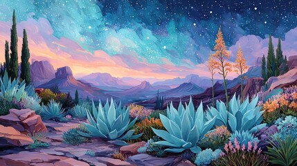 Desert panorama at dawn