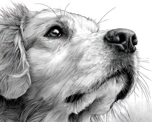 Detailed portrait of a dog