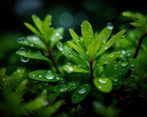 Dew-kissed sprout in moss