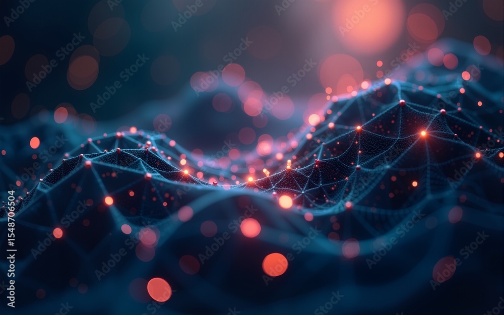 Poster artificial neural network. big data concept. artificial intelligence in the technology of the future
