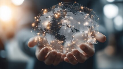 Global Connectivity: Digital World Map Network Interface