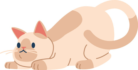 Curious cat hunting pose vector illustration