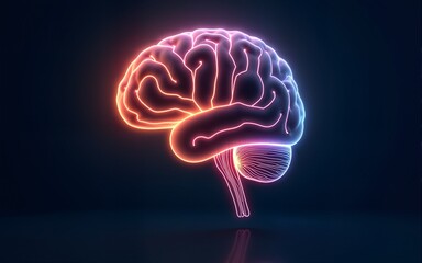 Glowing AI Brain Icon with Circuit Patterns Representing AI Integration in ICT. High quality