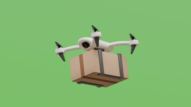 Drone delivery holding box green screen