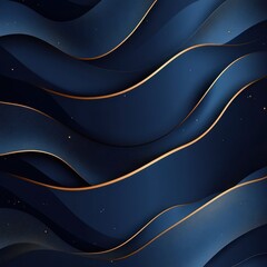 Fototapeta premium Abstract navy blue and gold wave design