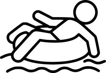  Simple Swimming Person Line Icon