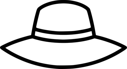Minimalist Hat Outline Icon for Fashion