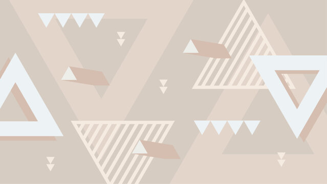 Abstract beige and white geometric triangle pattern suitable for backgrounds, posters, textile prints, and modern design projects.