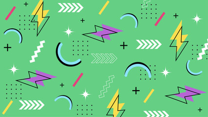 1980s geometric abstract pattern suitable for retro designs, backgrounds, textiles, packaging, and fashion prints with a nostalgic feel.