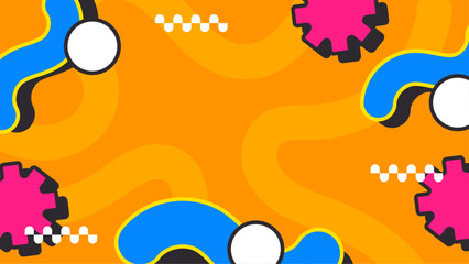 Abstract orange image with purple gears and teal shapes, suitable for backgrounds, tech graphics, futuristic designs, and industrial concepts.