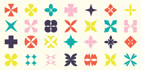 Colorful Retro Abstract Geometric Shapes