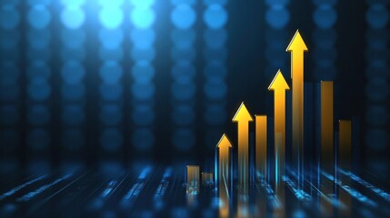 Gold upward trend chart graphic