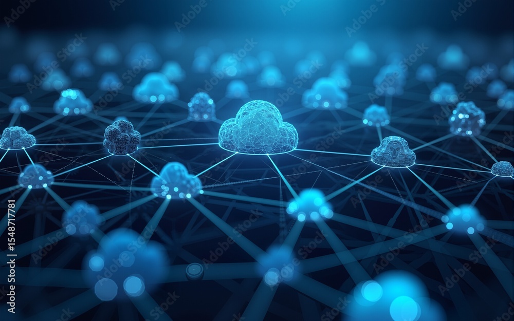 Poster neural network, abstract digital concept. cyber technologies and data security. polygon network and 