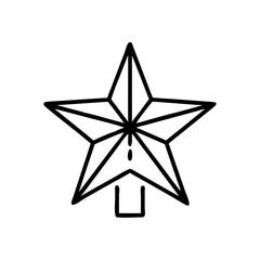 Obraz premium Wooden star hanging on rustic wall, festive decor outline illustration