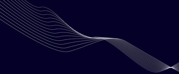 Minimalistic White Curved Lines on Dark Background