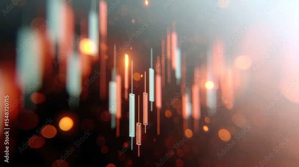 Poster futuristic ai chip with glowing currency pair candlesticks digital lines and financial charts for fi