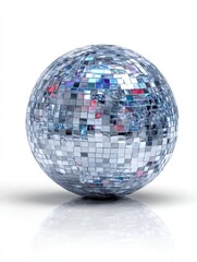 Reflective disco ball on white