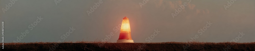 Poster Modern Emergency Alert Siren Flashing Bright Light on Transparent Background for Safety Warning and Urgent Notification in Security Systems