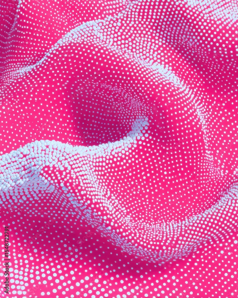 Poster abstract white dot waves forming smooth flowing gradients on vibrant digital background for machine 