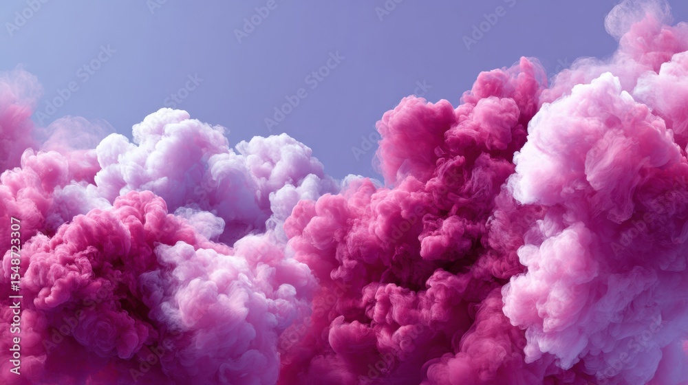 Aufkleber Vibrant Meteorology Cloud Formation in Magenta and Lime with Geometric Circular Patterns and Fluorescent Lighting for Modern Weather Design Projects