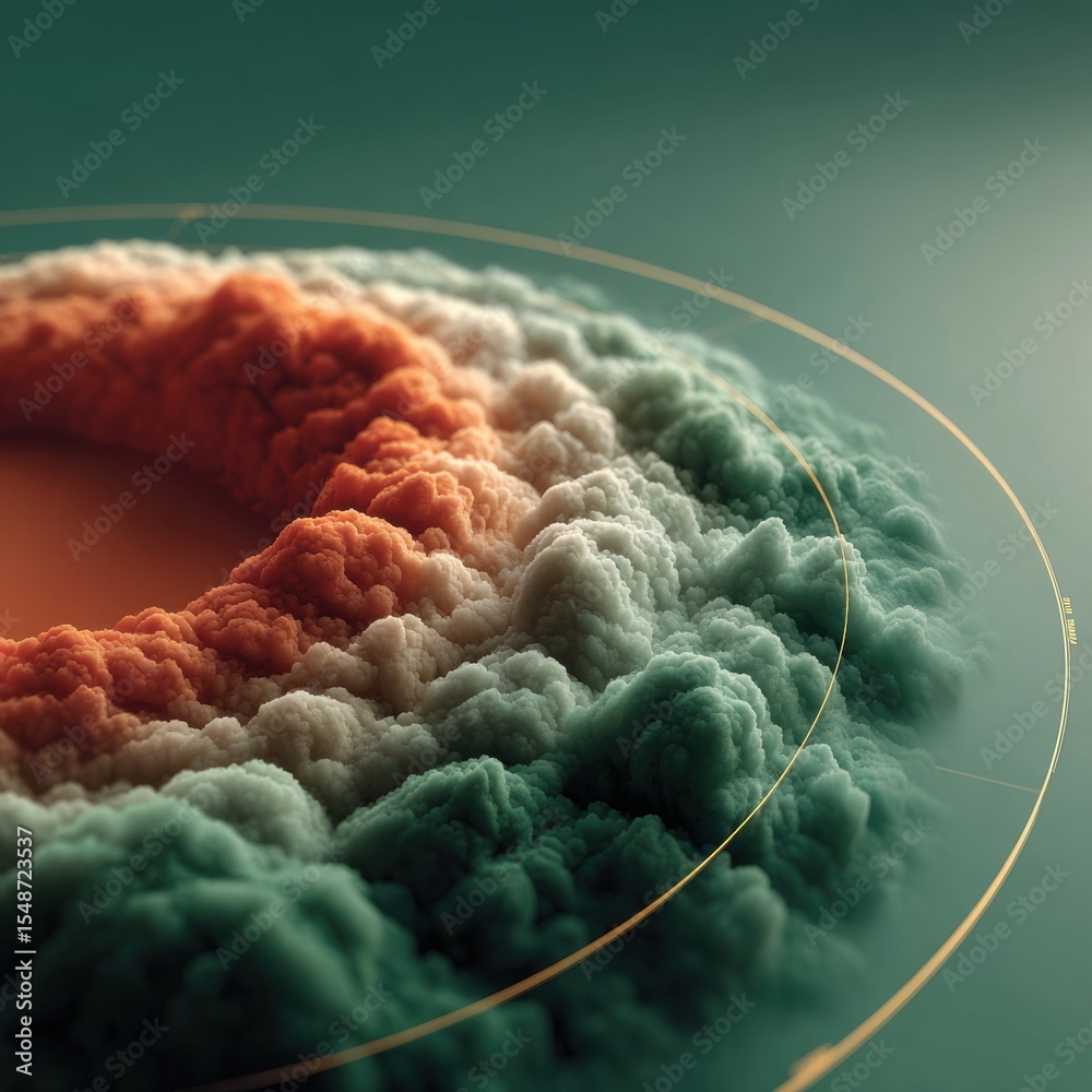 Poster Moody Atmospheric Hurricane Path Radar Visualization with Muted Teal and Deep Green Tones for Advanced Disaster Preparedness and Meteorological Analysis