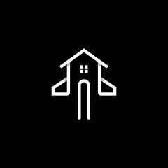 House rocket logo design template