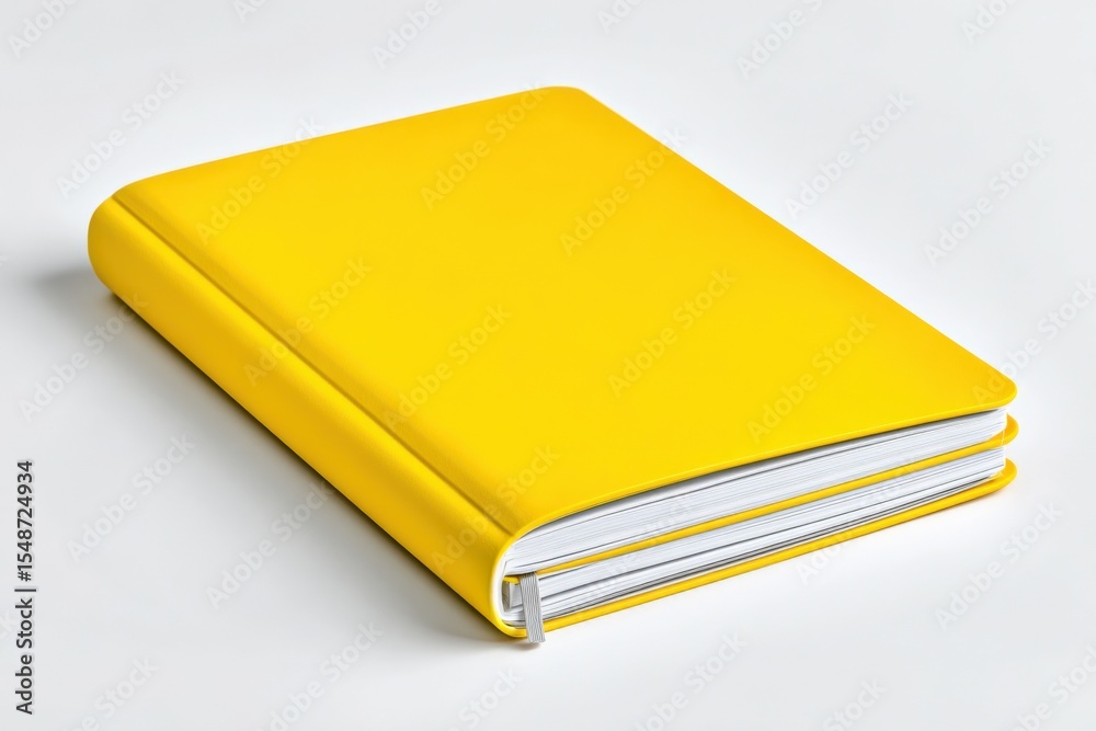 Poster bright yellow hardcover notebook with spiral binding for writing notes journaling and creative plann