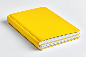 Bright Yellow Hardcover Notebook with Spiral Binding for Writing Notes Journaling and Creative Planning on White Background