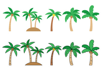 Vector illustration of palm trees.