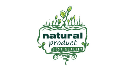 Vector logo of a natural product, hand-drawn in an artistic style