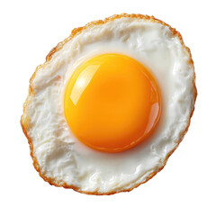 A perfectly fried egg with a runny yolk, showcasing its golden color and crispy edges.