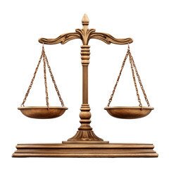 A golden scale of justice, a symbol of balance, law, and fairness.