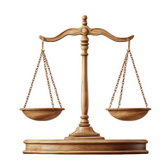 A wooden scale of justice with empty bowls, symbolizing fairness and balance in legal proceedings.
