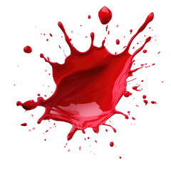 A vibrant red liquid explodes in a dramatic splash against a stark black background, showcasing its dynamic texture and fluidity.