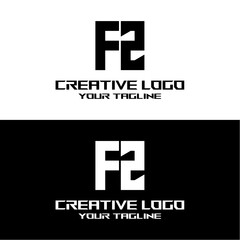 Obraz premium creative letter logo fz design vector